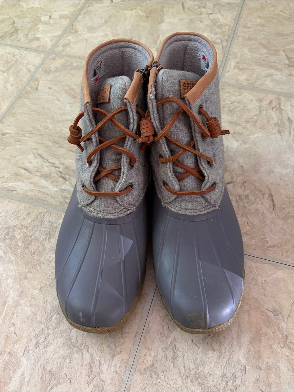 Sperry Saltwater Duck Boots Gray Wool 200g Thinsulate Insulated Women’s 8.5 - Picture 8 of 12